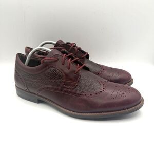 Rockport Dustyn Wingtip Oxford Shoes Men’s 10 Burgundy Hydro Shield Waterproof